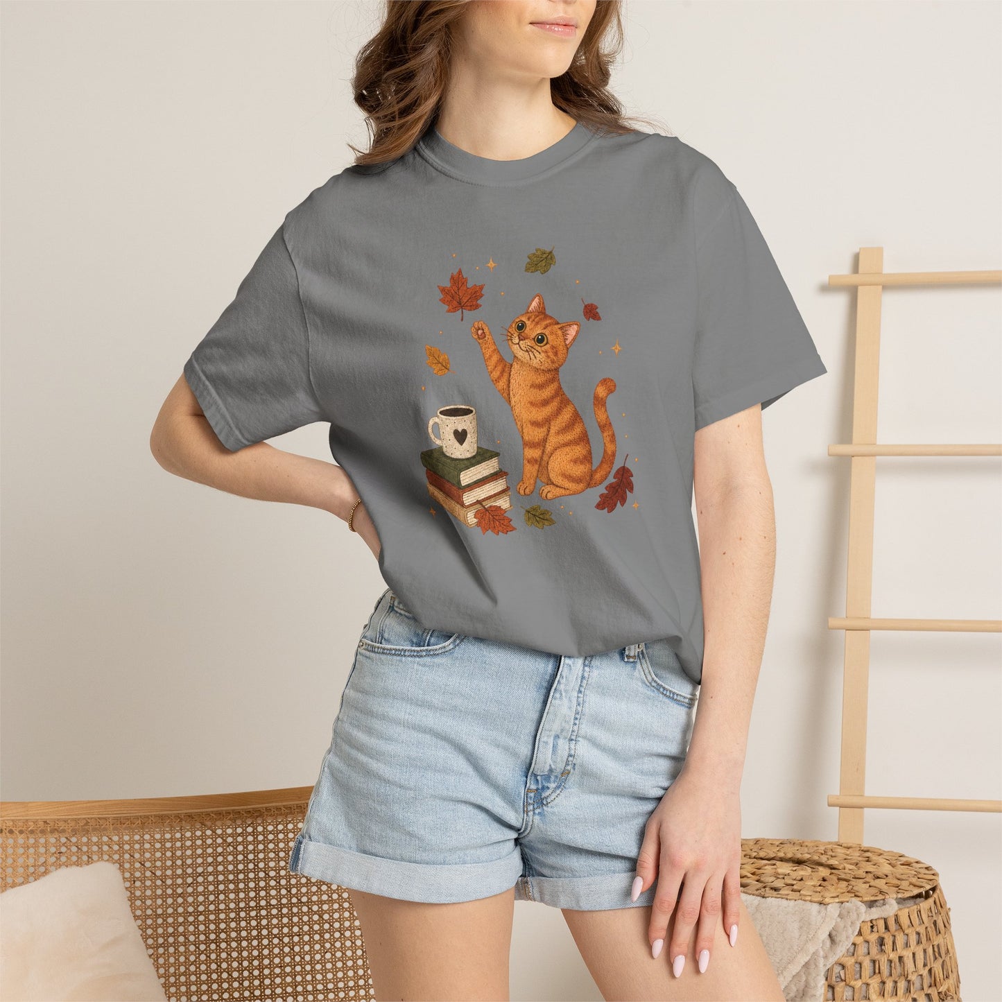 Cozy Fall Orange Cat T-Shirt