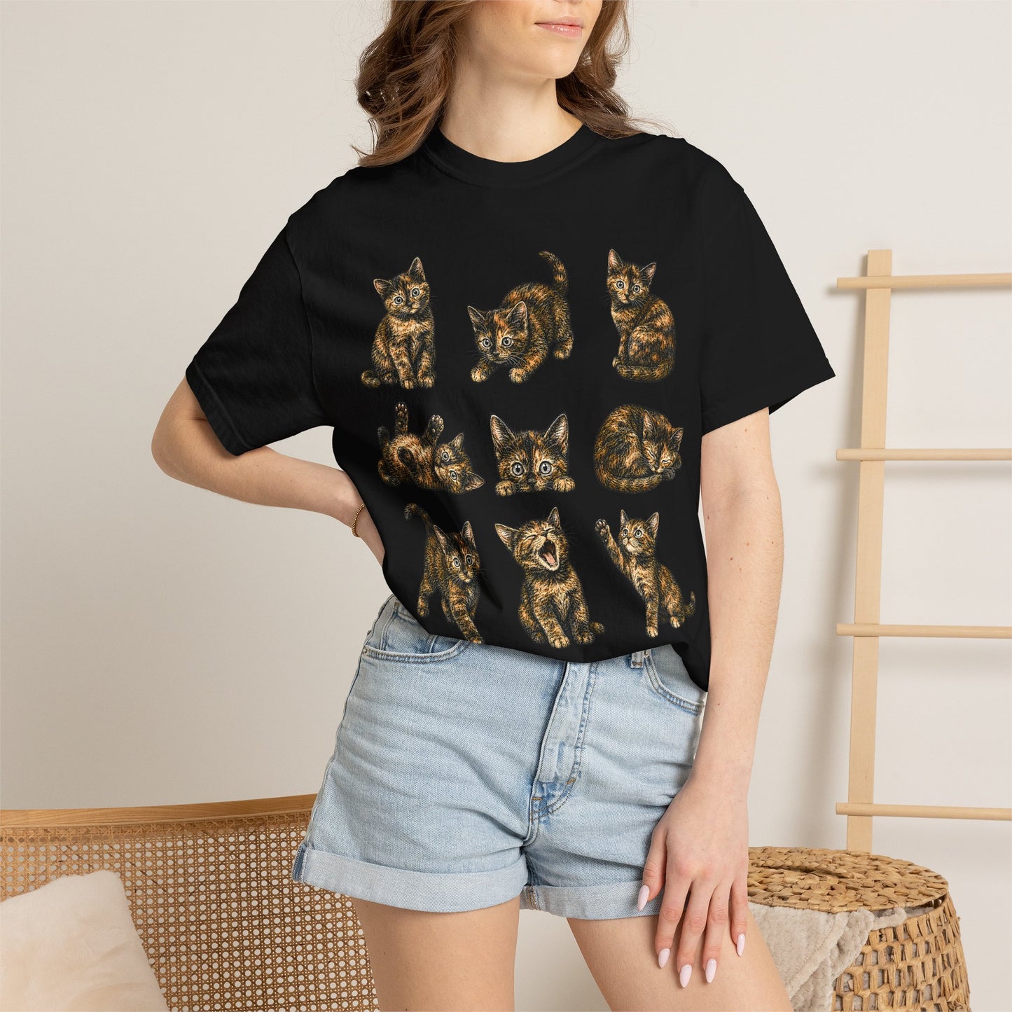 Funny Tortie Positions Cat T-Shirt