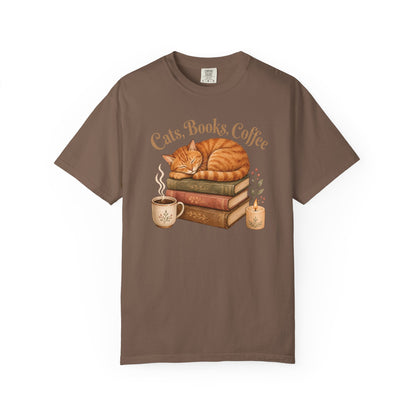 Cats Books Coffee T-Shirt