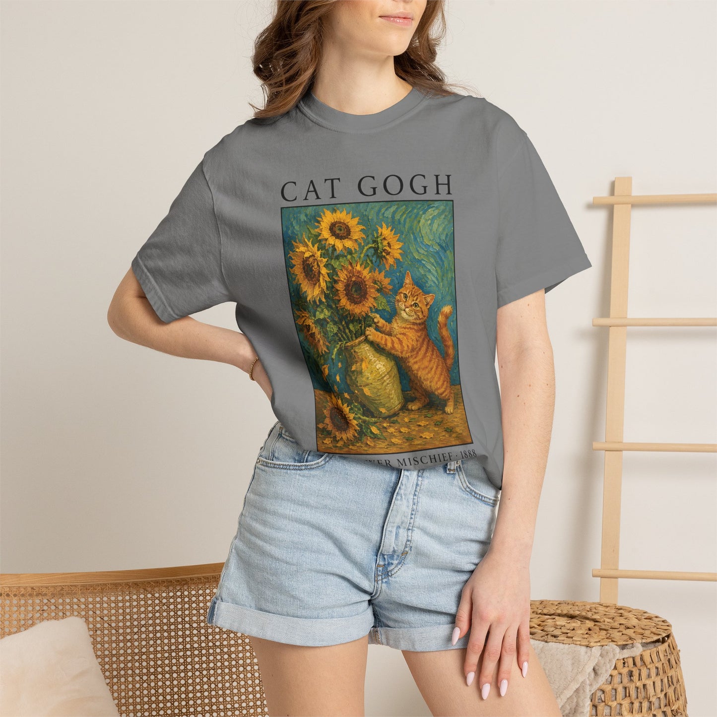 Sunflower Mischief Cat T-Shirt