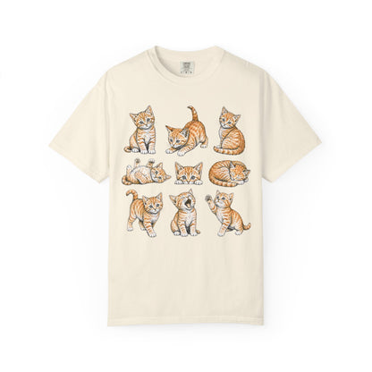 Funny Orange Cat Positions Cat T-Shirt