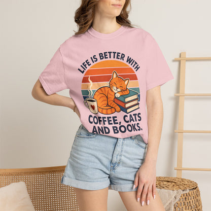 Coffee, Cats & Books T-Shirt