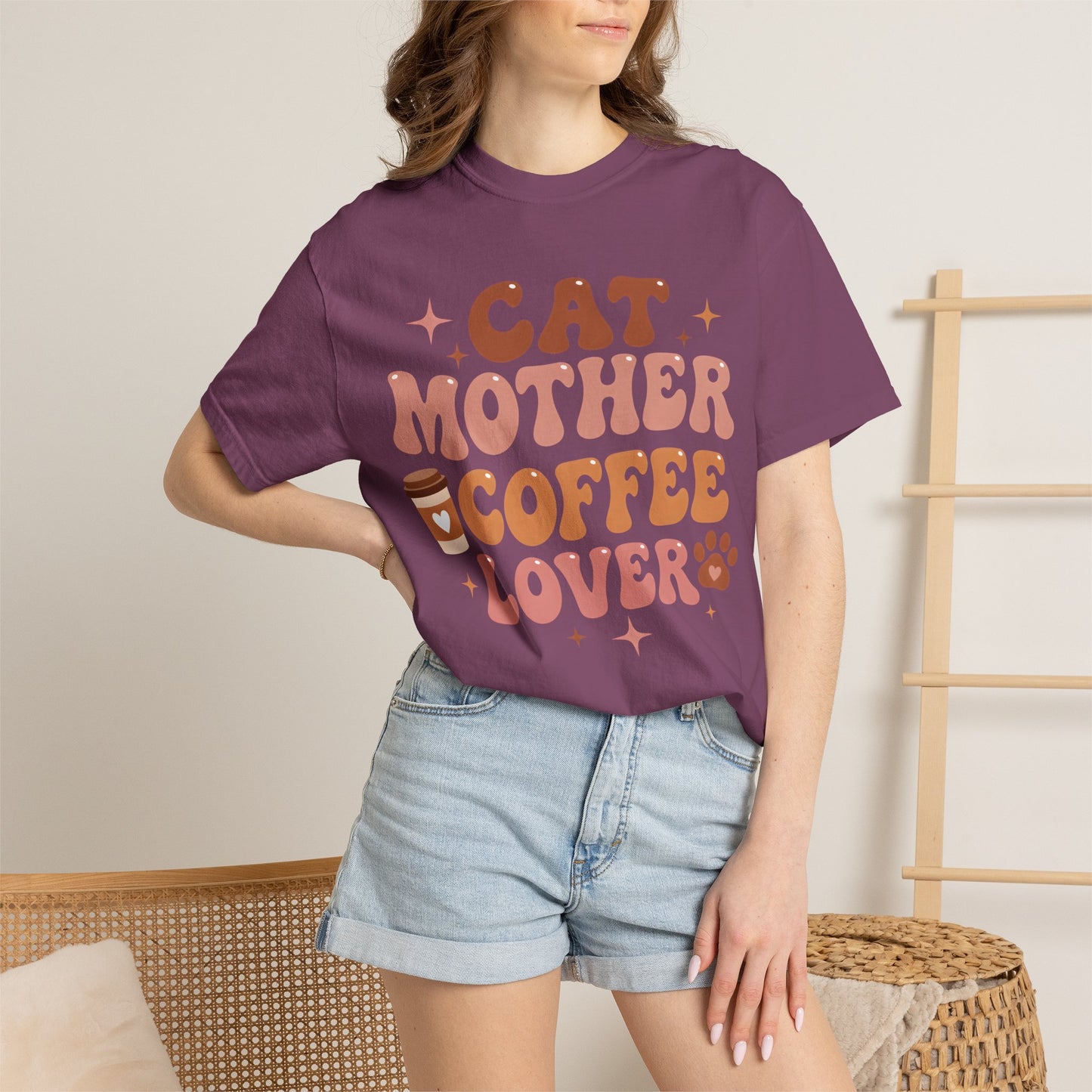 Cat Mother Coffee Lover Cat T-Shirt