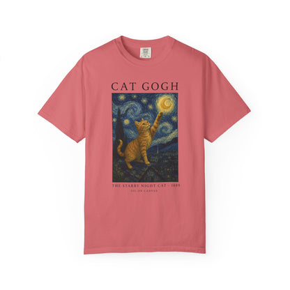 Starry Night Orange Cat T-Shirt