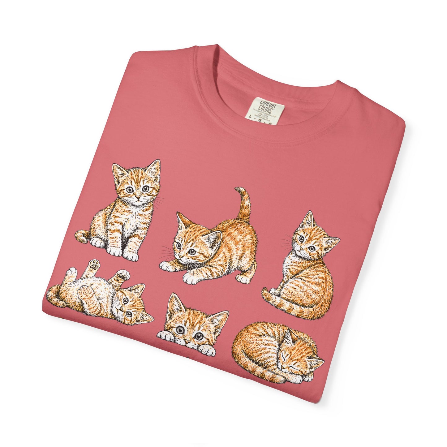 Funny Orange Cat Positions Cat T-Shirt