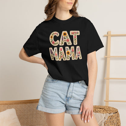 Floral Cat Mama Cat T-Shirt