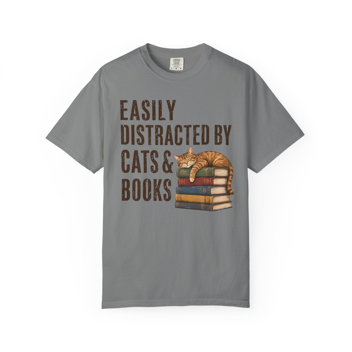 Distracted by Cats & Books T-Shirt