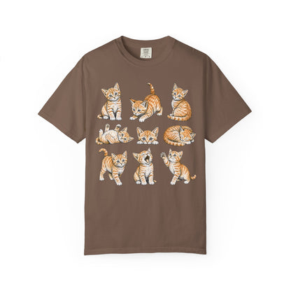 Funny Orange Cat Positions Cat T-Shirt