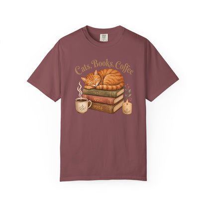 Cats Books Coffee T-Shirt