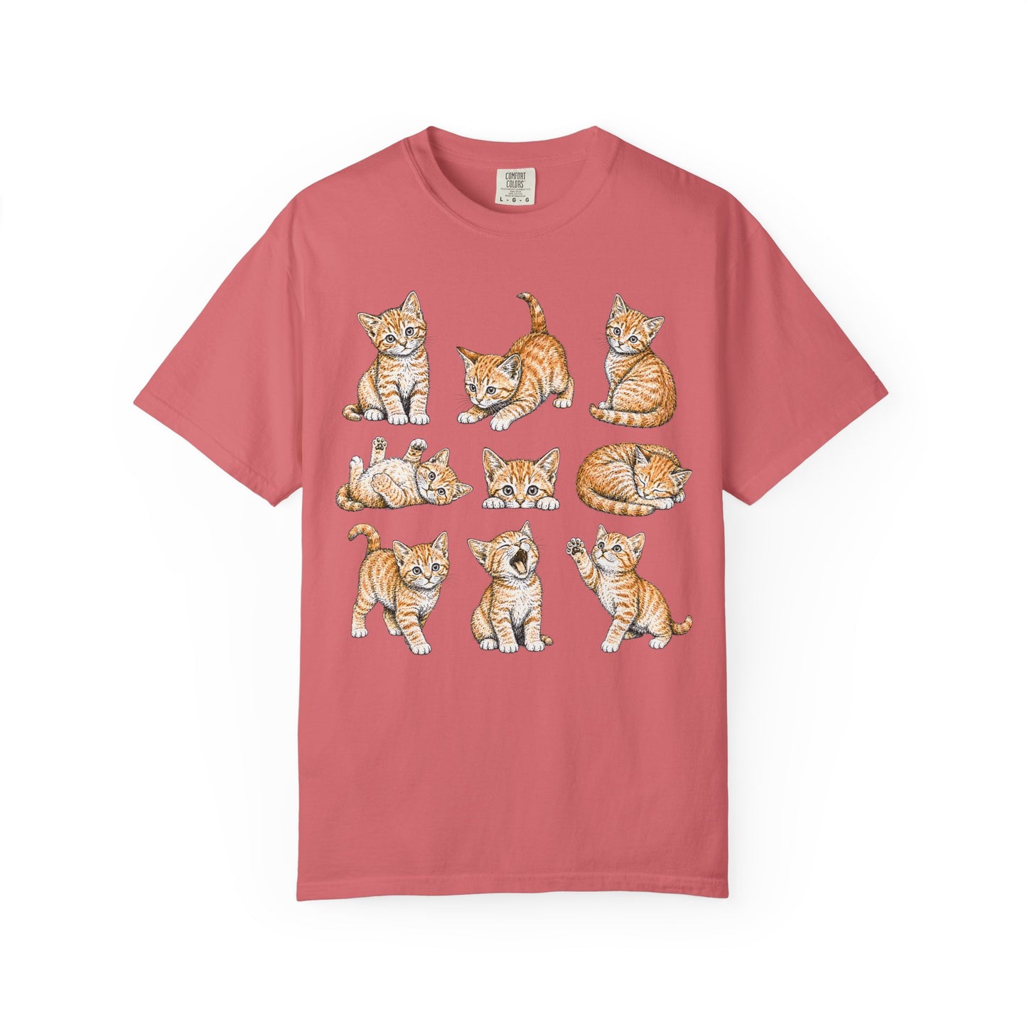 Funny Orange Cat Positions Cat T-Shirt
