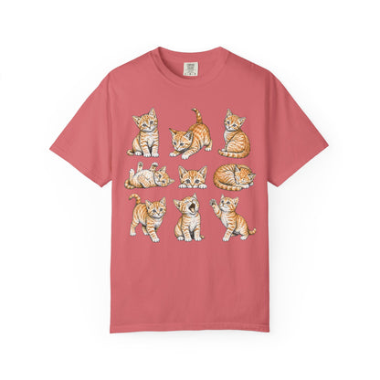 Funny Orange Cat Positions Cat T-Shirt