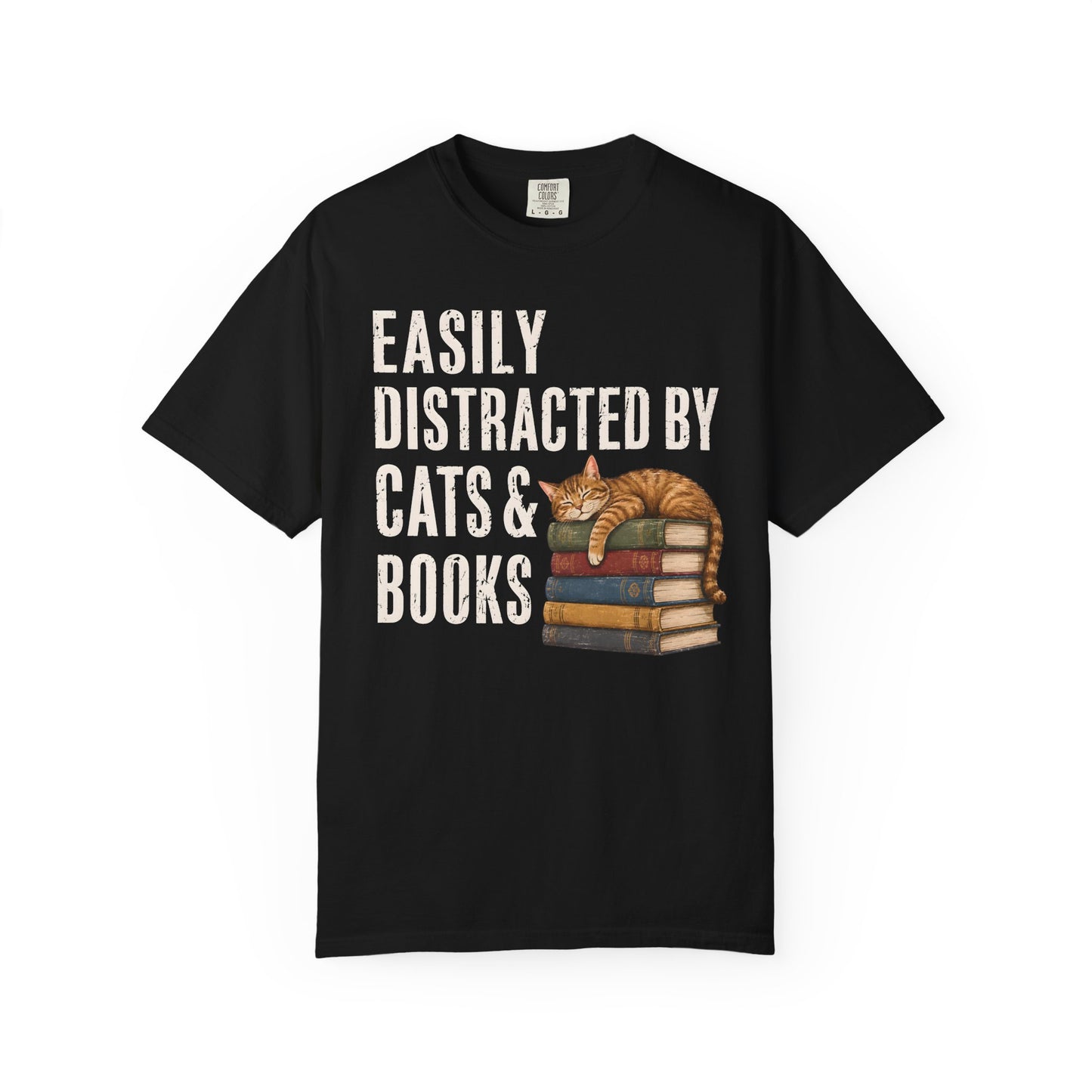 Distracted by Cats & Books T-Shirt