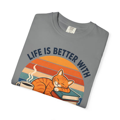 Coffee, Cats & Books T-Shirt