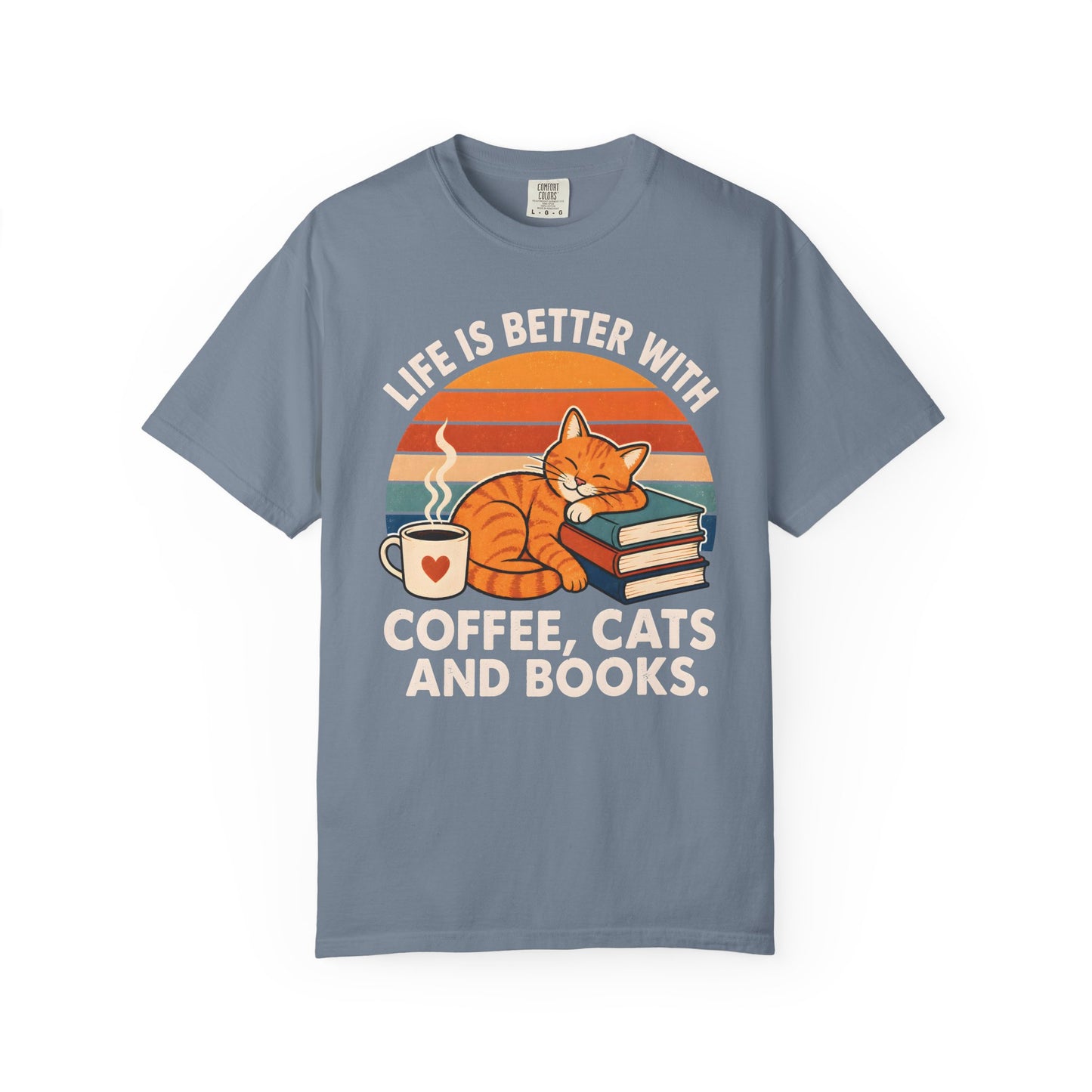 Coffee, Cats & Books T-Shirt