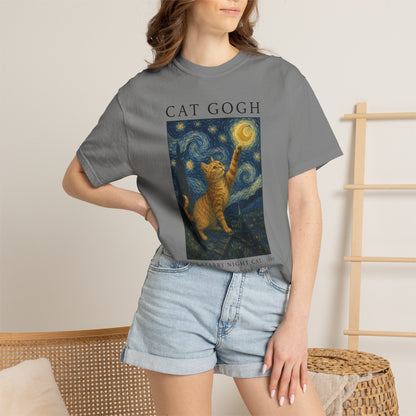 Starry Night Orange Cat T-Shirt