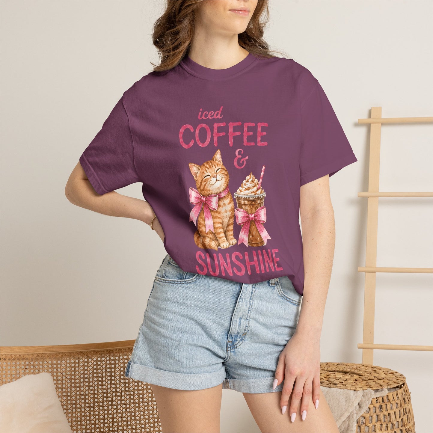 Iced Coffee & Sunshine Cat T-Shirt