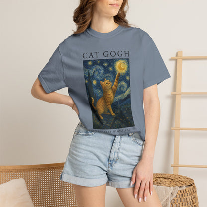 Starry Night Orange Cat T-Shirt