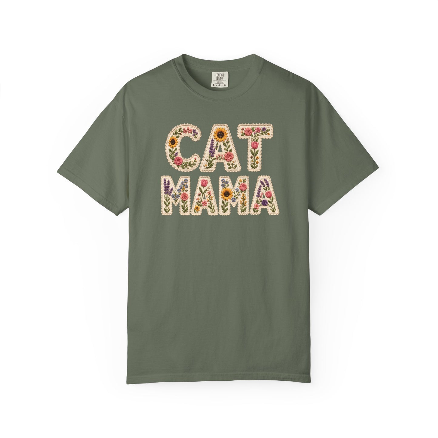 Floral Cat Mama Cat T-Shirt