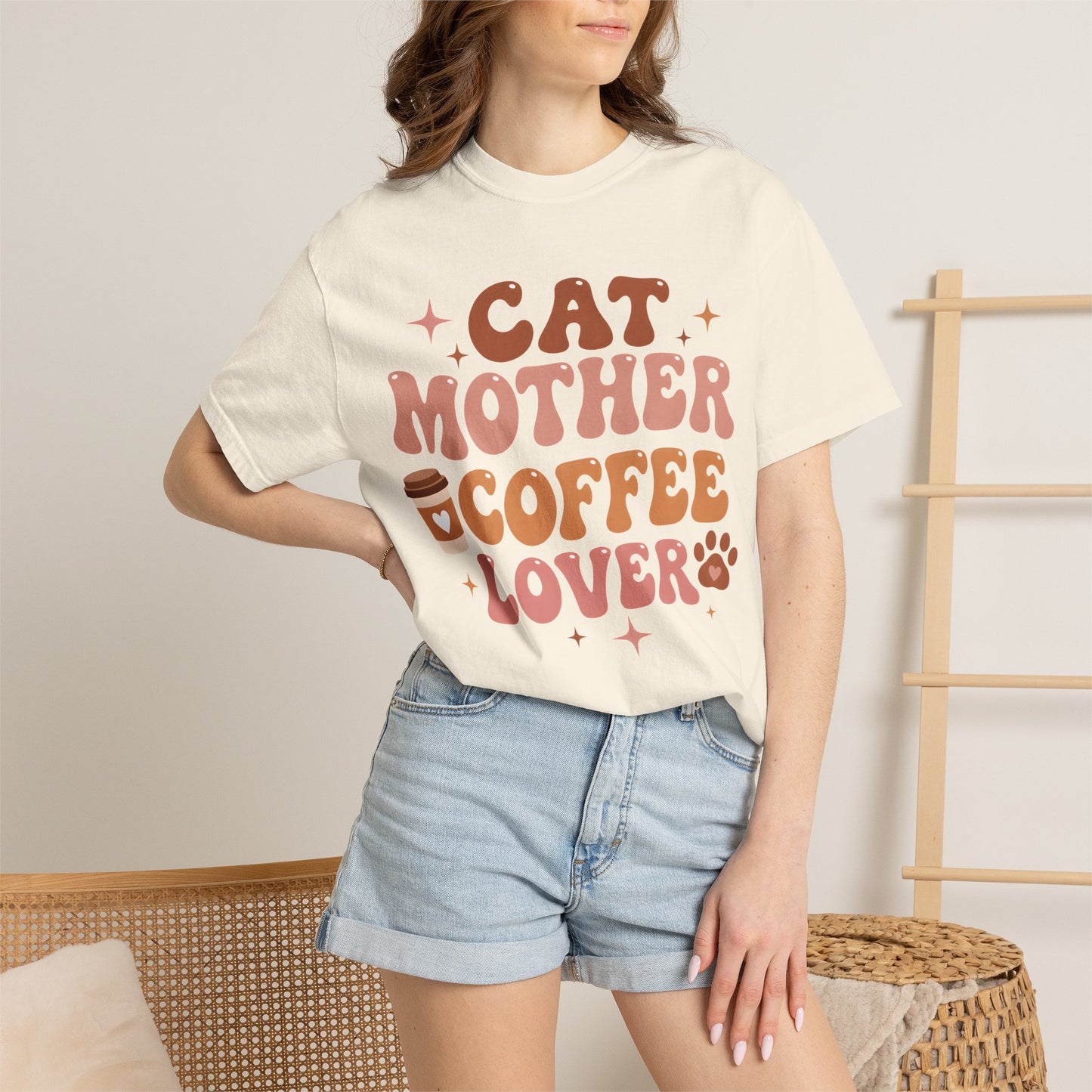 Cat Mother Coffee Lover Cat T-Shirt