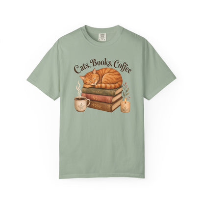 Cats Books Coffee T-Shirt