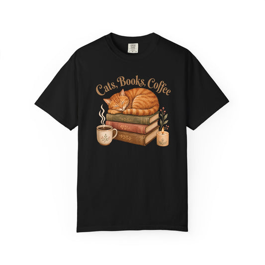 Cats Books Coffee T-Shirt