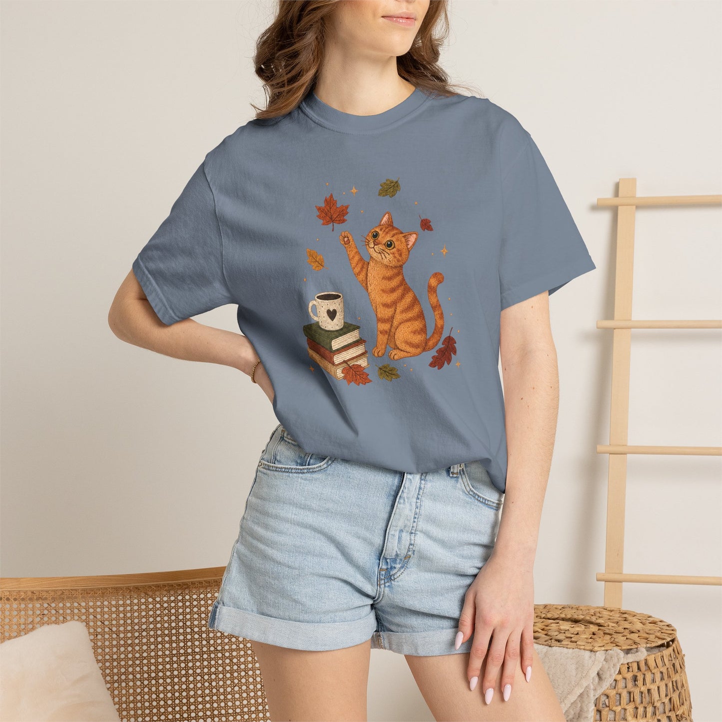 Cozy Fall Orange Cat T-Shirt