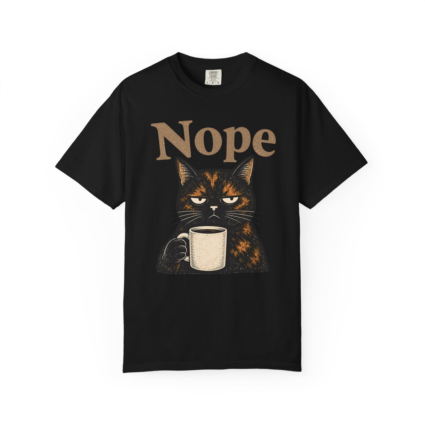 Nope Coffee Tortie Cat T-Shirt