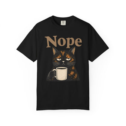 Nope Coffee Tortie Cat T-Shirt