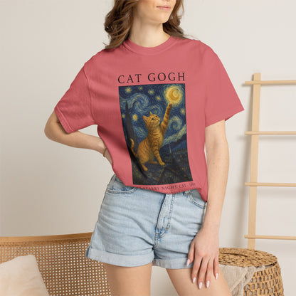 Starry Night Orange Cat T-Shirt