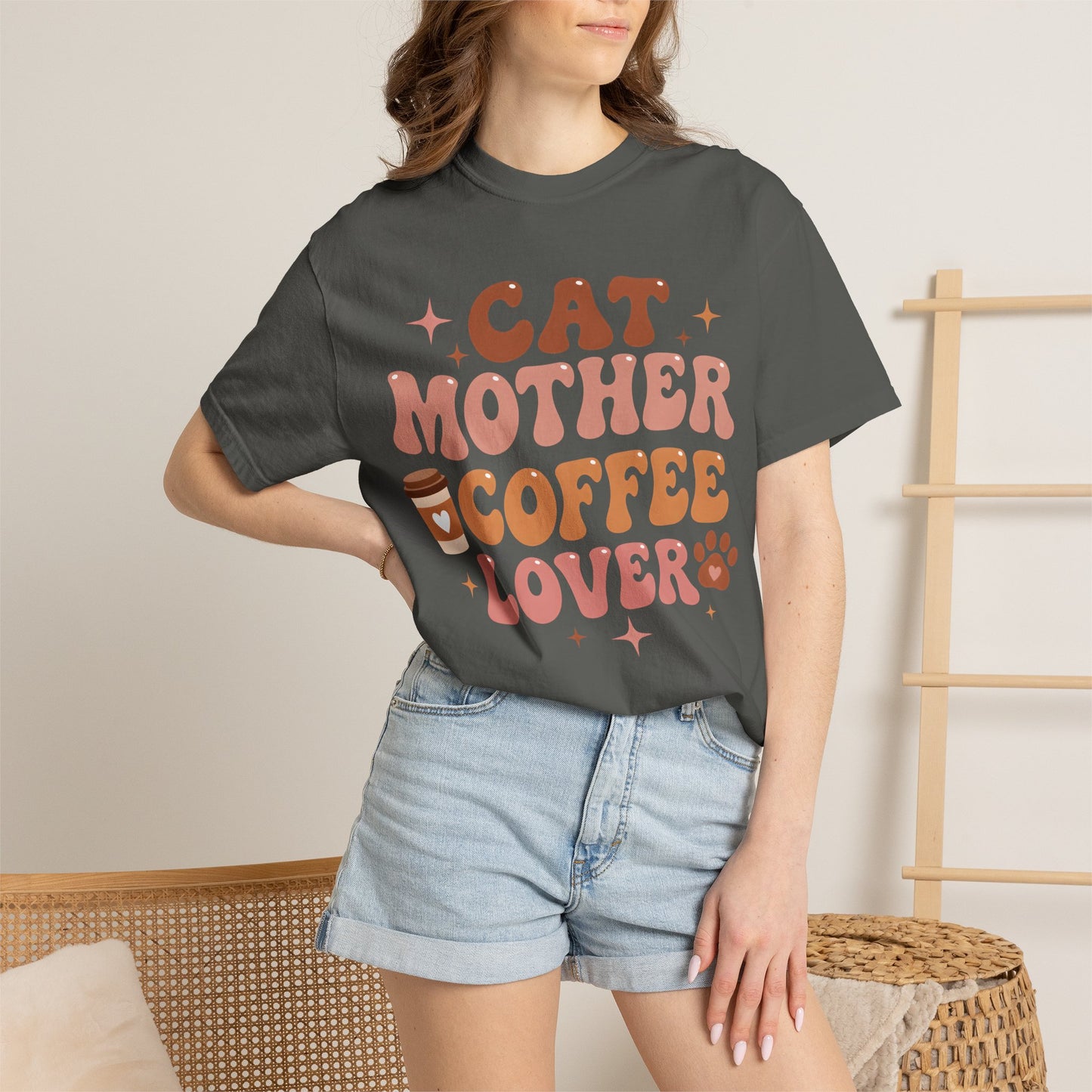 Cat Mother Coffee Lover Cat T-Shirt