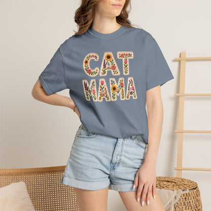 Floral Cat Mama Cat T-Shirt