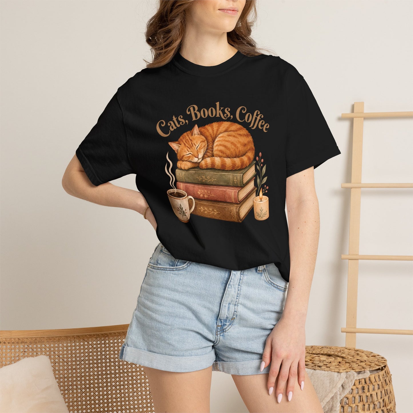 Cats Books Coffee T-Shirt