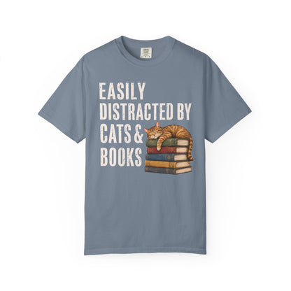 Distracted by Cats & Books T-Shirt
