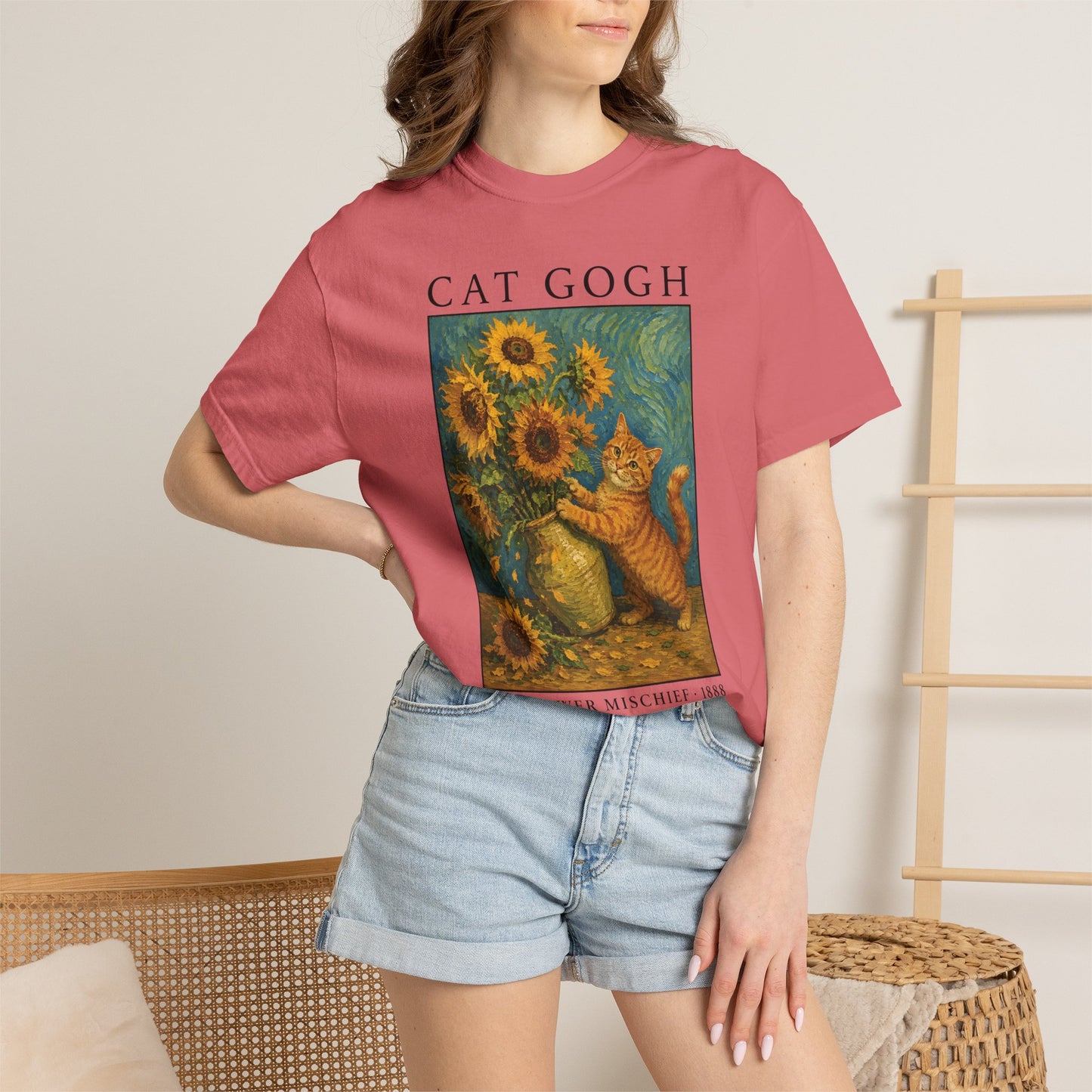 Sunflower Mischief Cat T-Shirt
