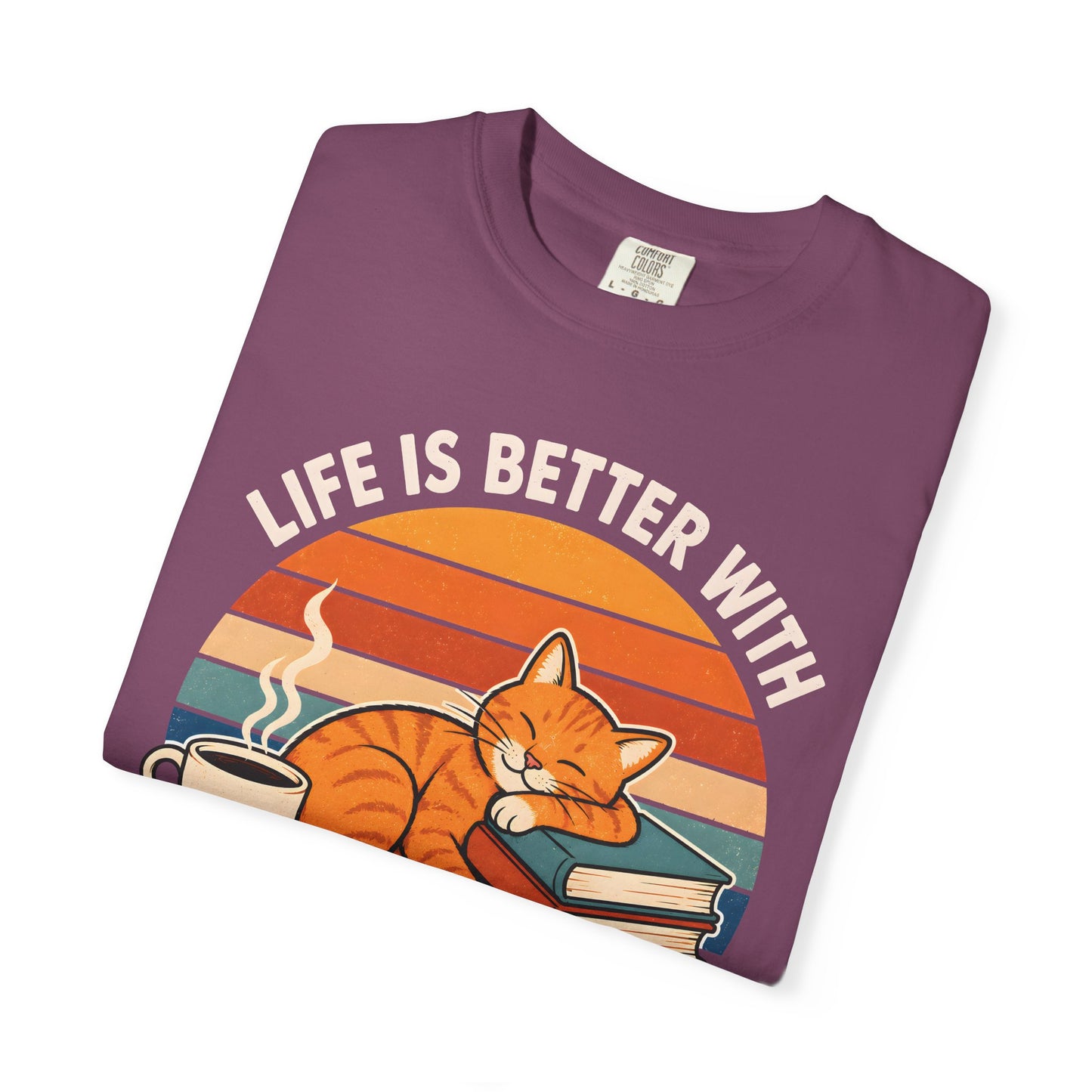Coffee, Cats & Books T-Shirt