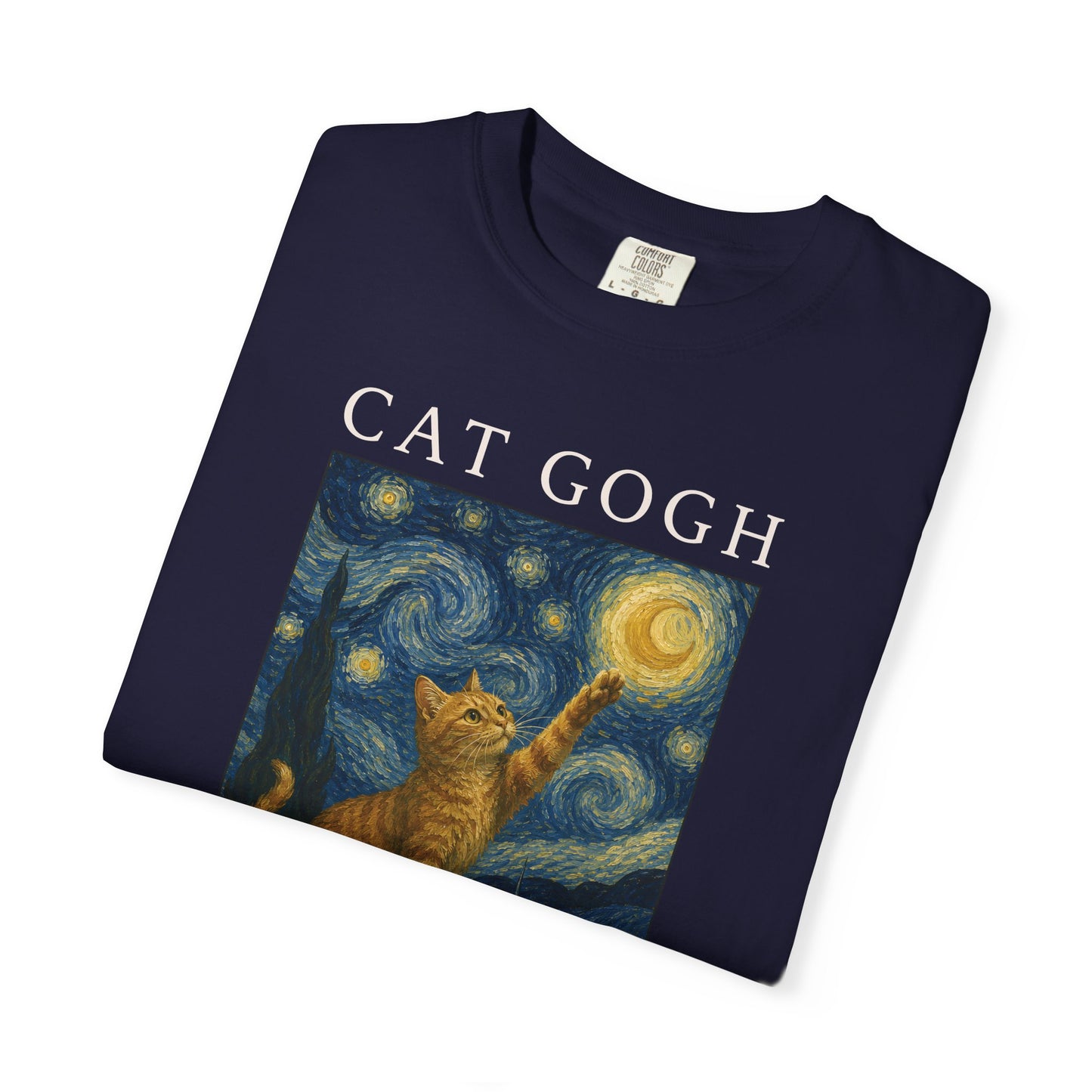 Starry Night Orange Cat T-Shirt