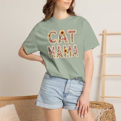 Floral Cat Mama Cat T-Shirt