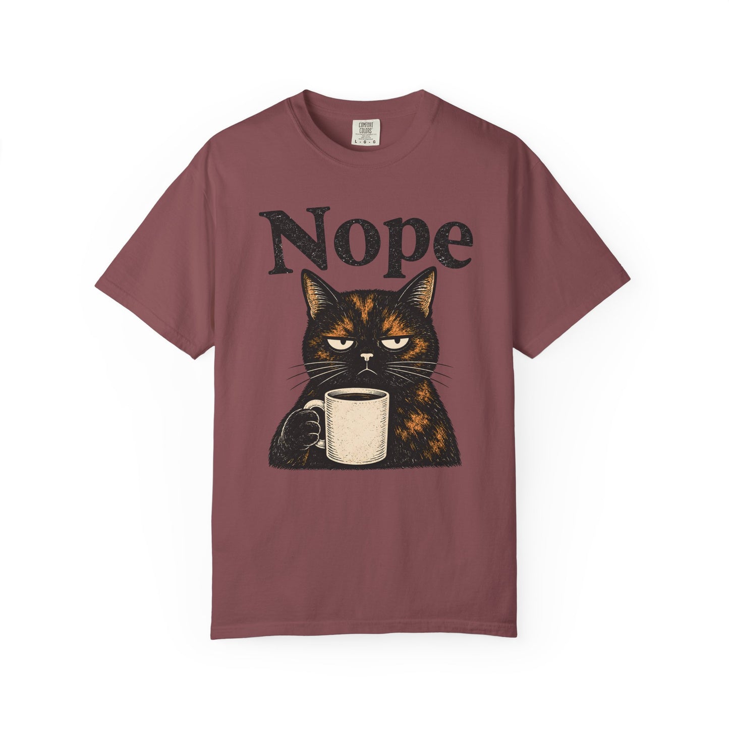 Nope Coffee Tortie Cat T-Shirt