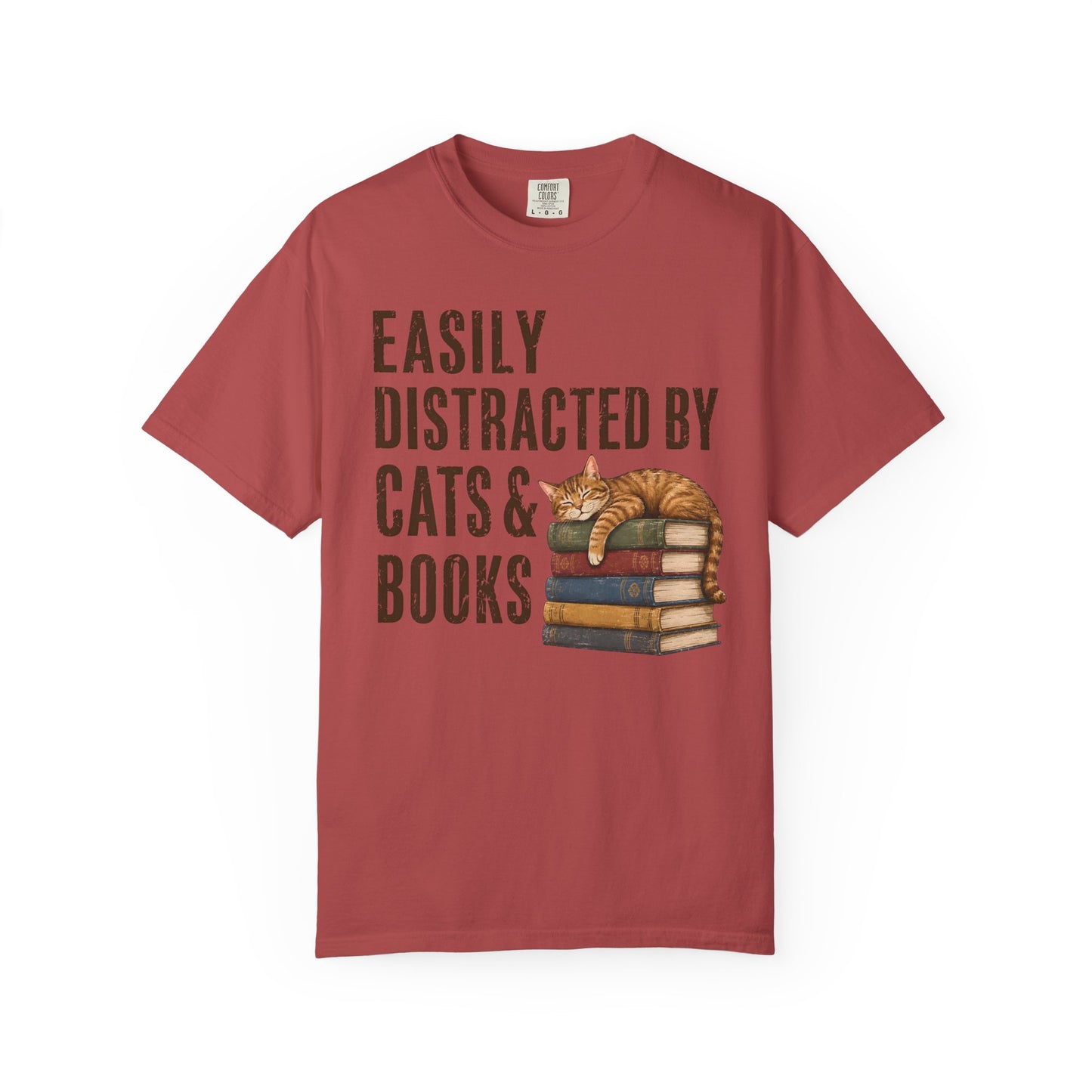 Distracted by Cats & Books T-Shirt
