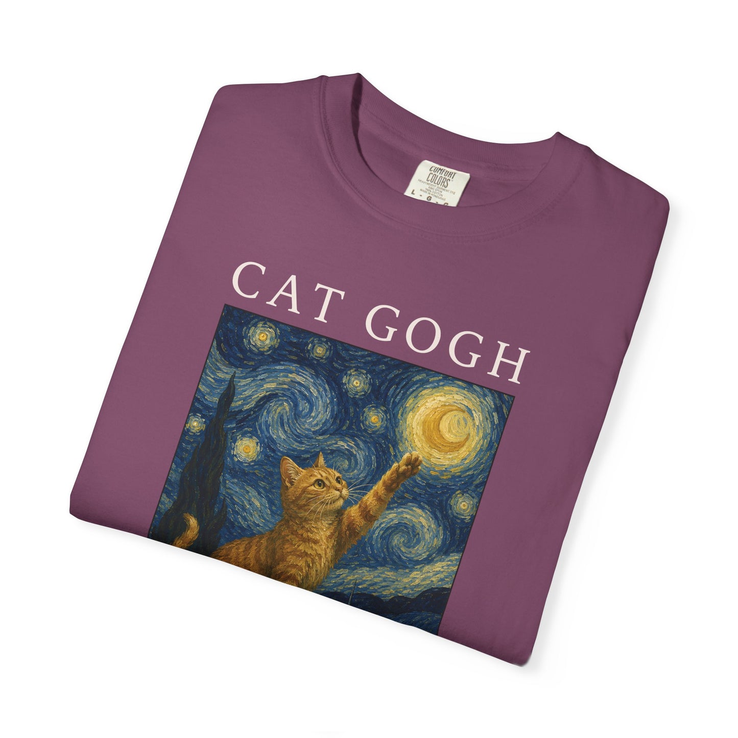 Starry Night Orange Cat T-Shirt