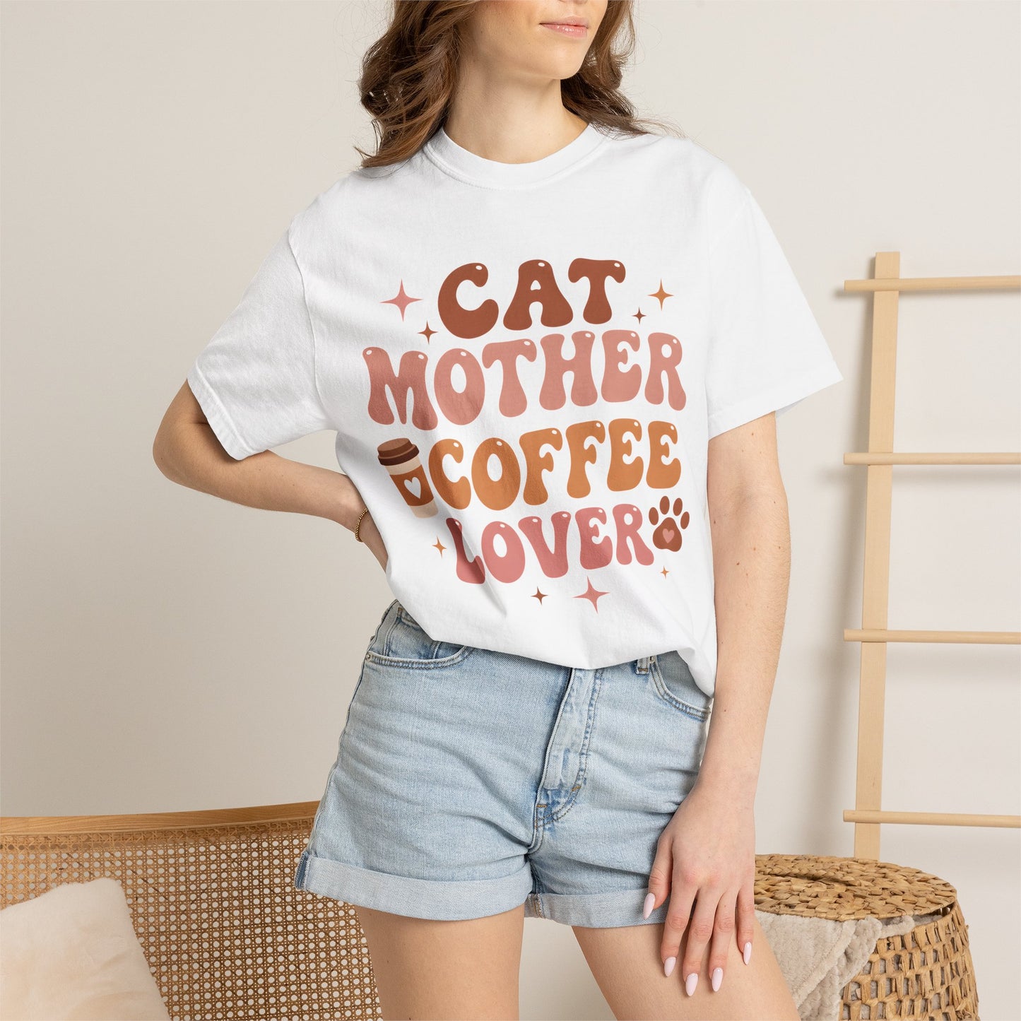Cat Mother Coffee Lover Cat T-Shirt