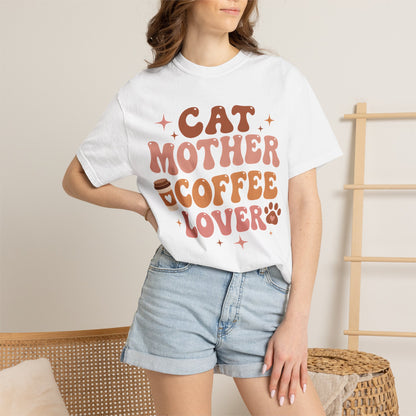 Cat Mother Coffee Lover Cat T-Shirt