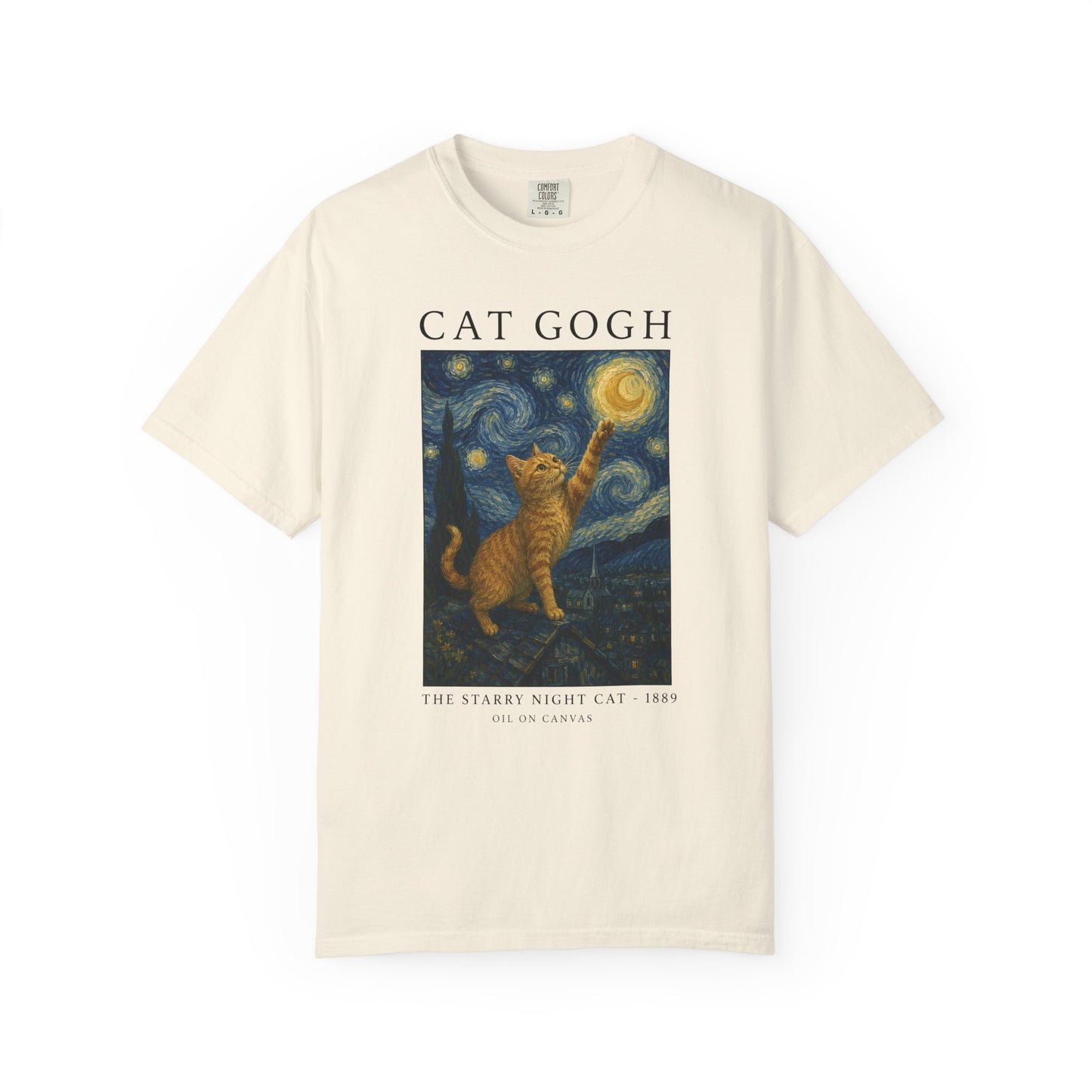 Starry Night Orange Cat T-Shirt