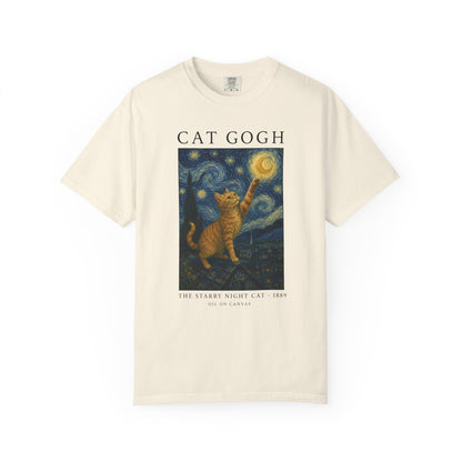 Starry Night Orange Cat T-Shirt