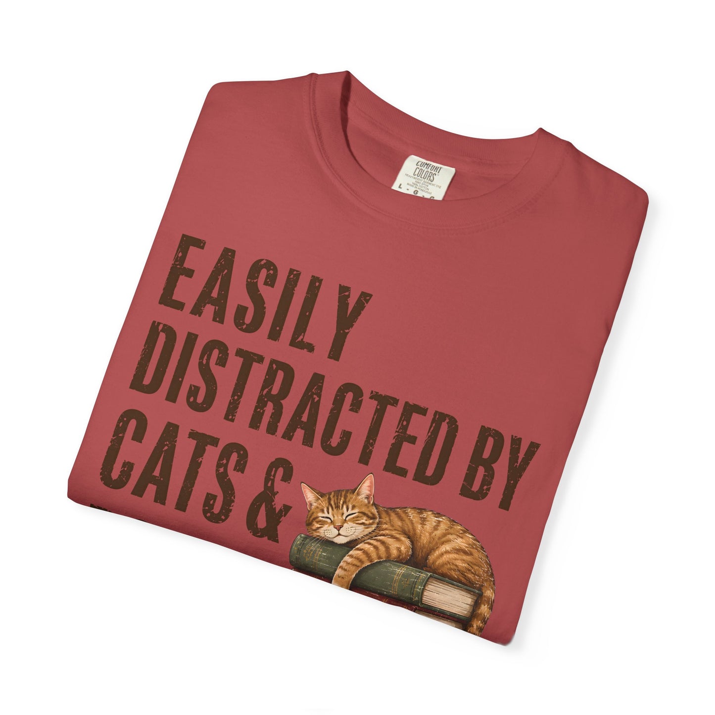 Distracted by Cats & Books T-Shirt