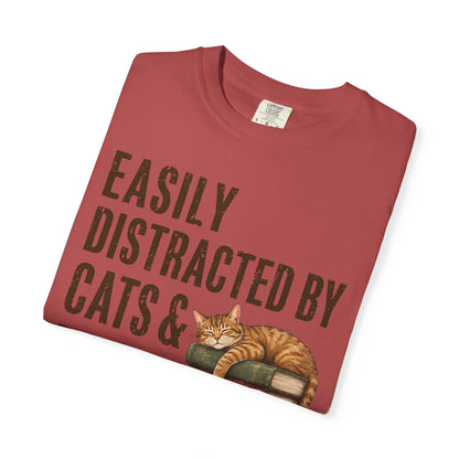 Distracted by Cats & Books T-Shirt
