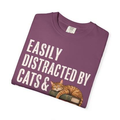 Distracted by Cats & Books T-Shirt