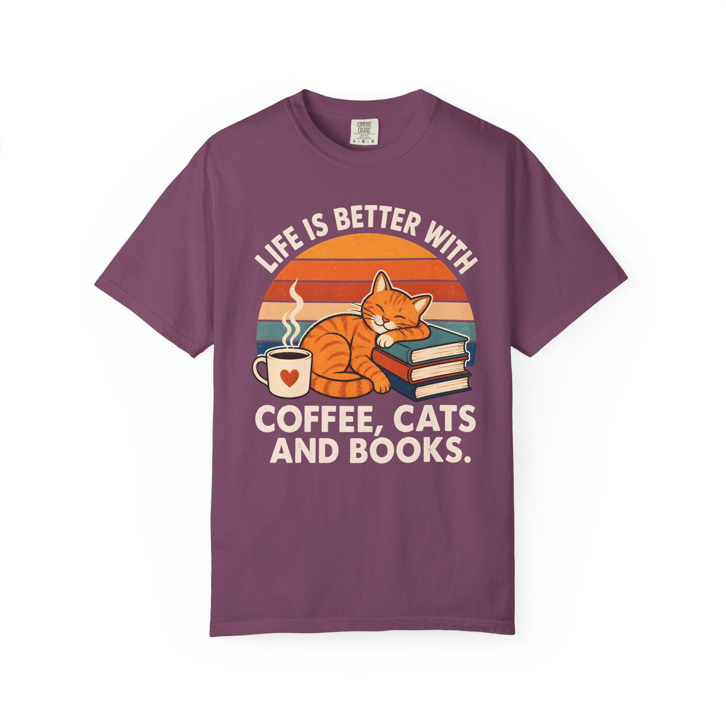 Coffee, Cats & Books T-Shirt