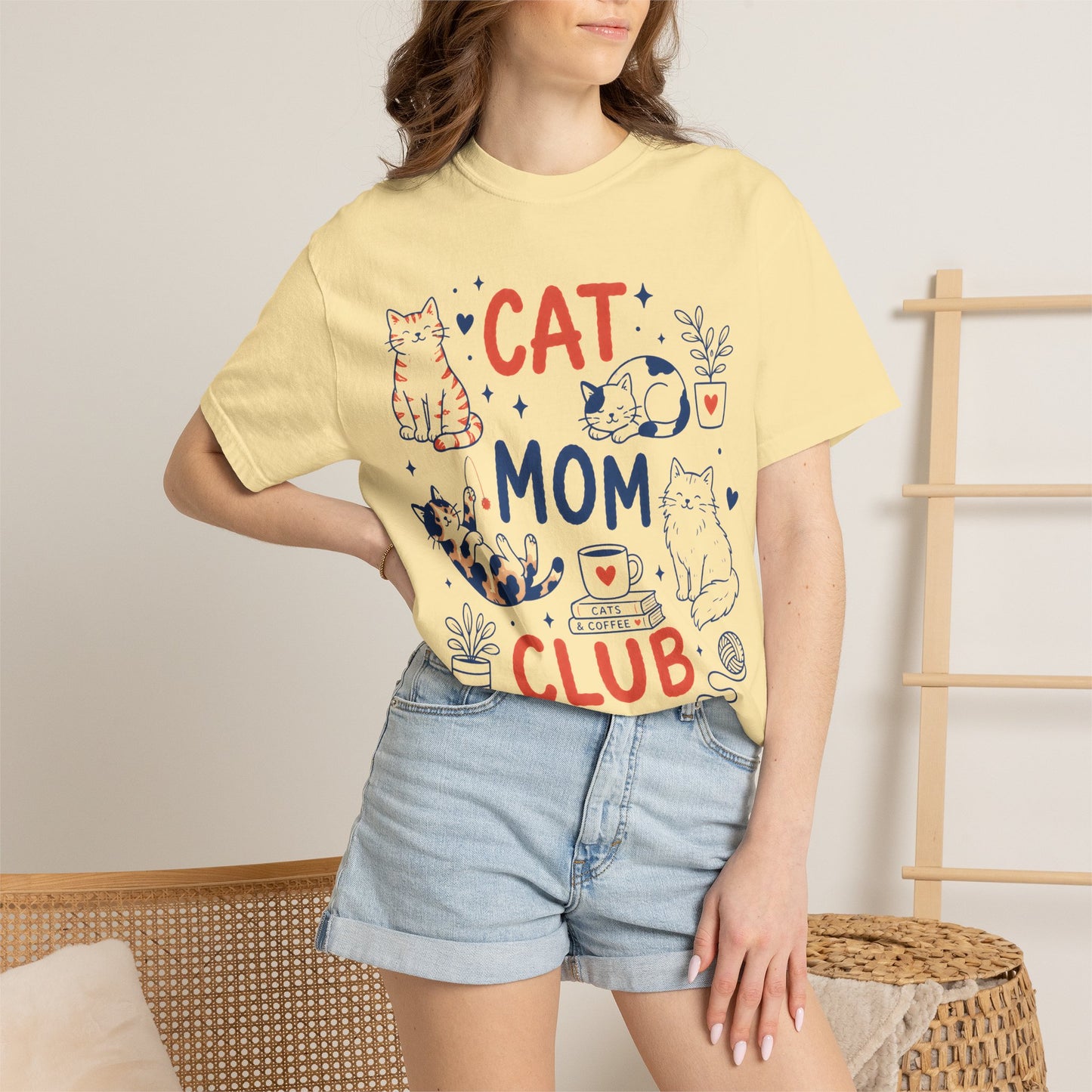 Orange & Tortie Cat Mom Club T-Shirt