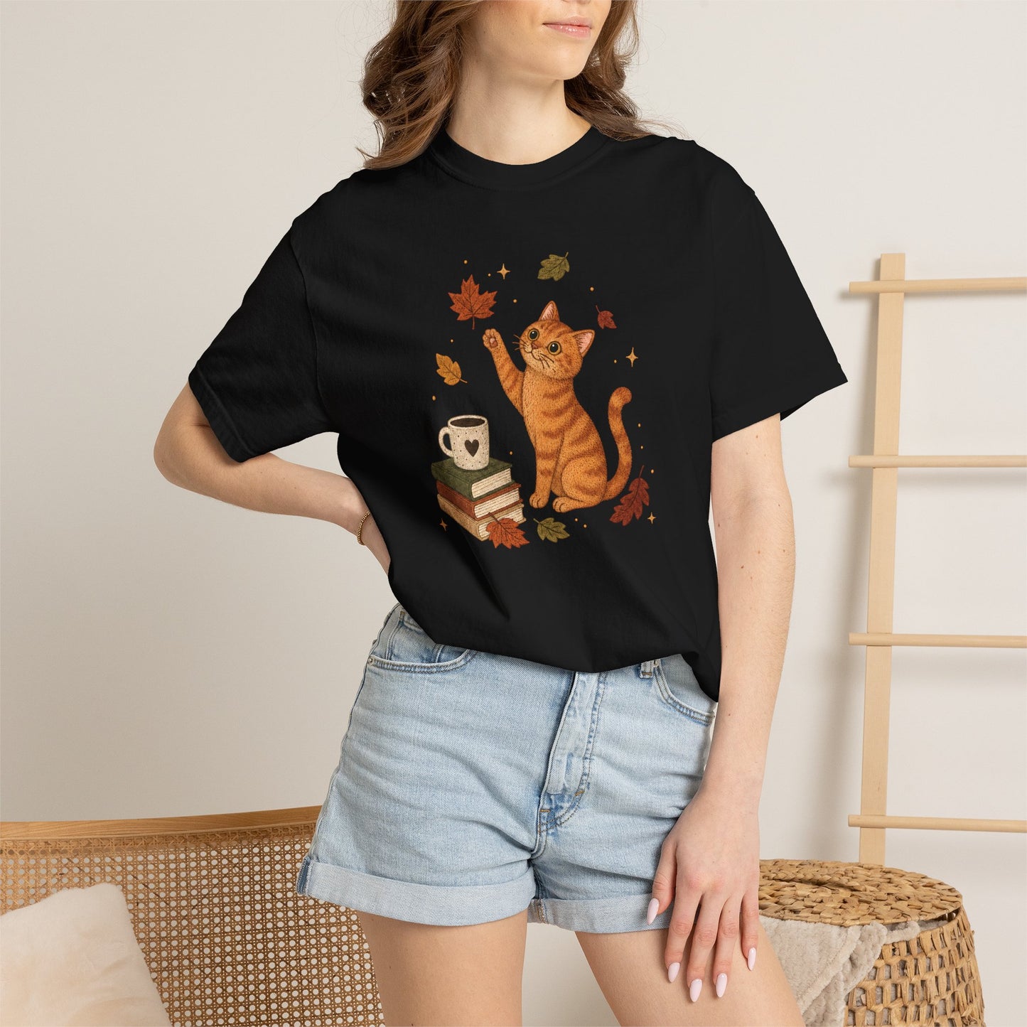 Cozy Fall Orange Cat T-Shirt